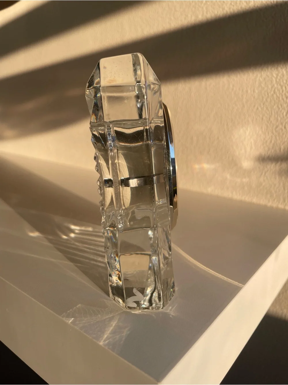 Vintage Staiger Lead Crystal Quartz Table Clock